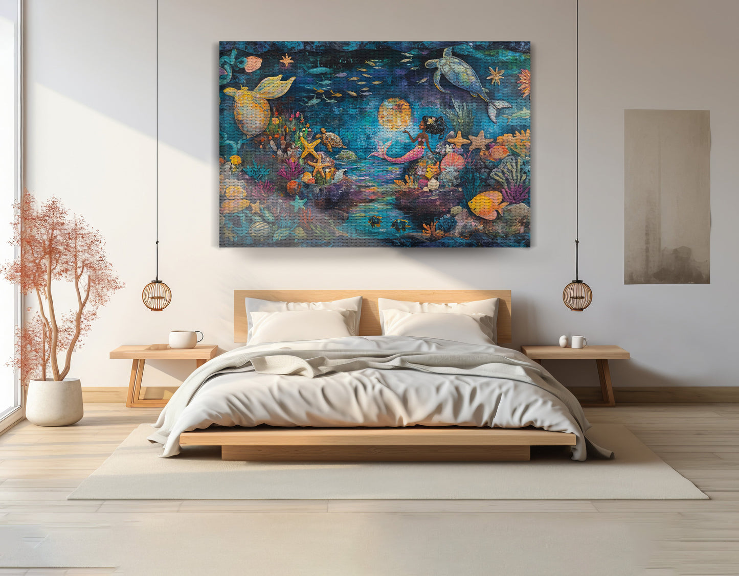 Black Mermaid Ocean Fantasy Caribbean wall art view 15