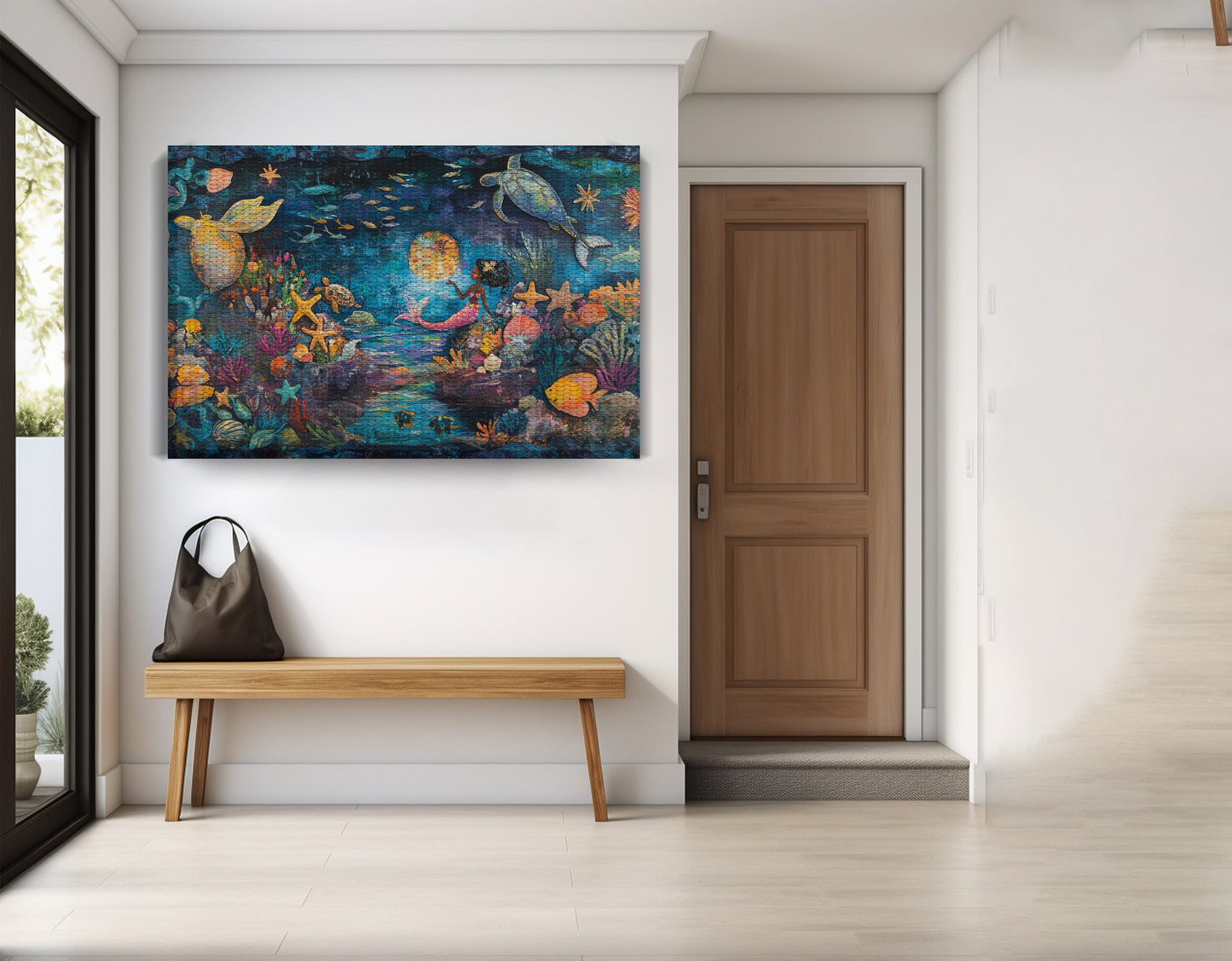Black Mermaid Ocean Fantasy Caribbean wall art view 17