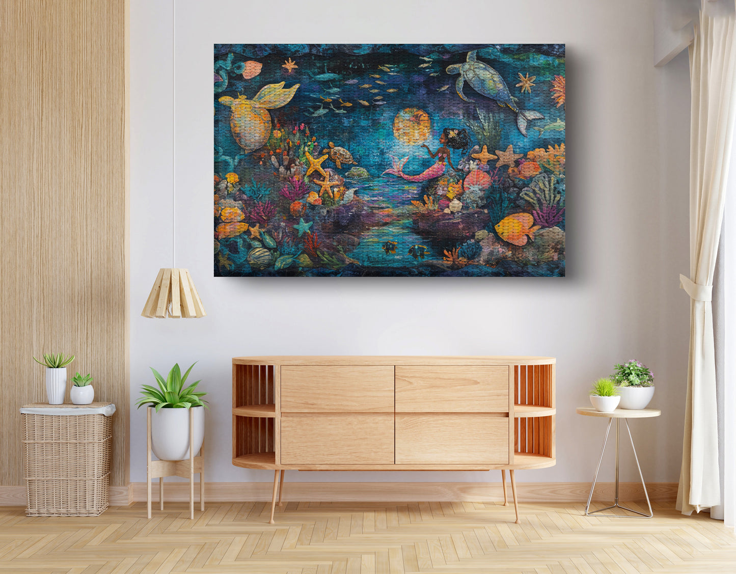 Black Mermaid Ocean Fantasy Caribbean wall art view 14