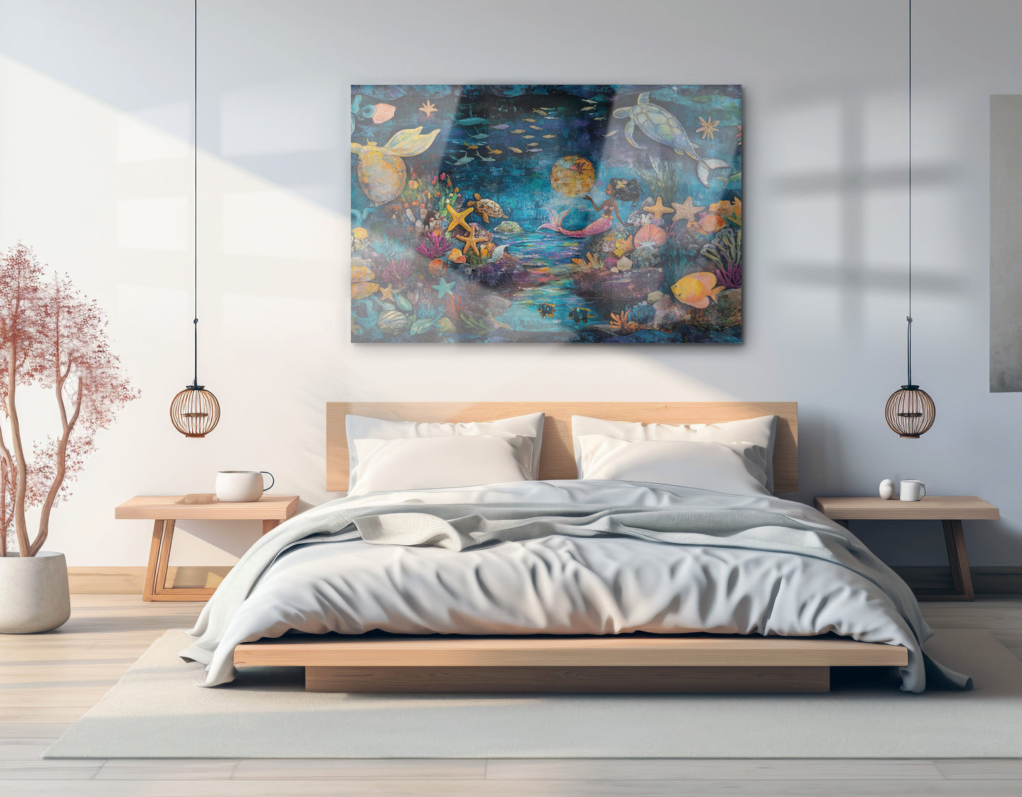 Black Mermaid Ocean Fantasy Caribbean wall art view 21