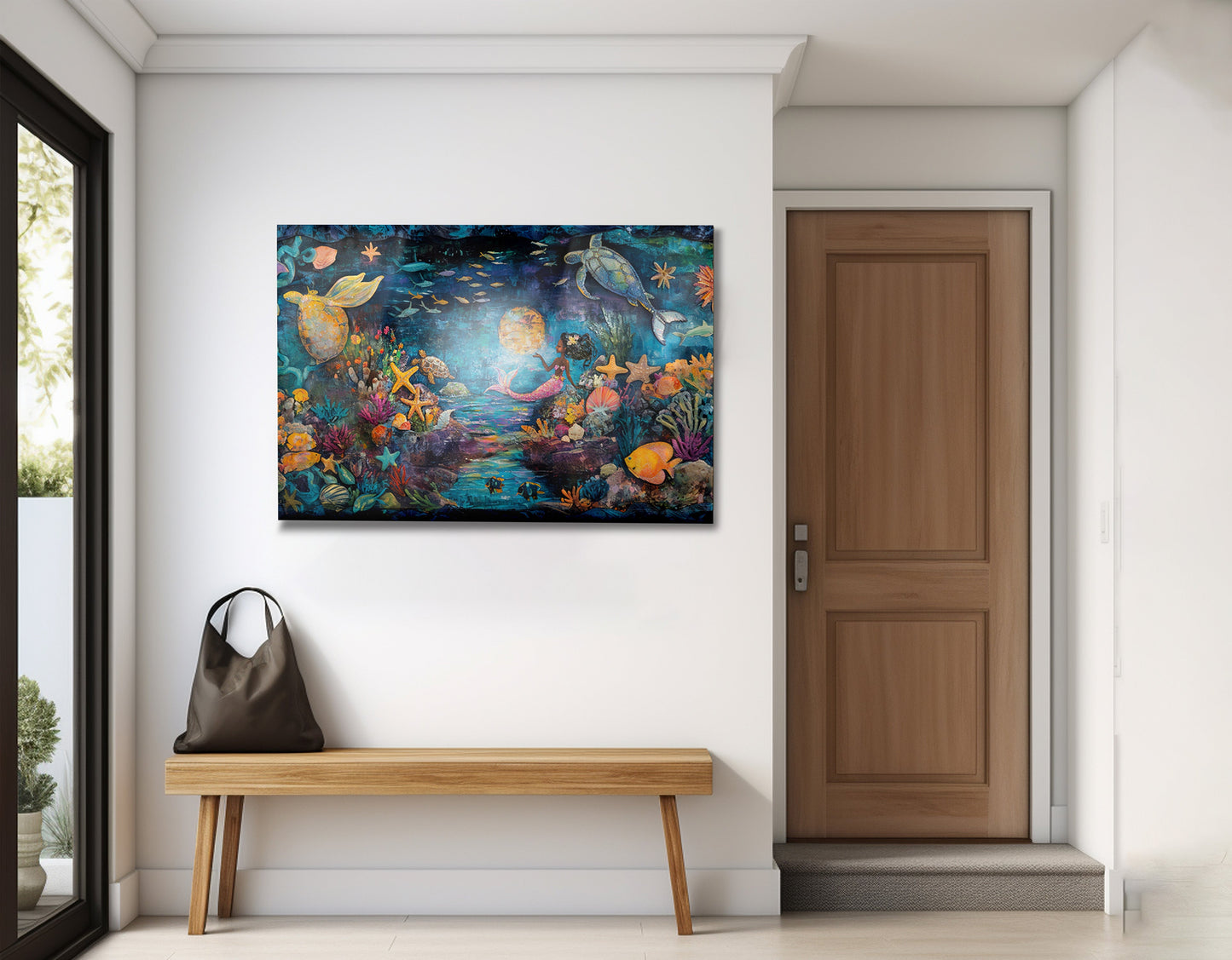 Black Mermaid Ocean Fantasy Caribbean wall art view 23