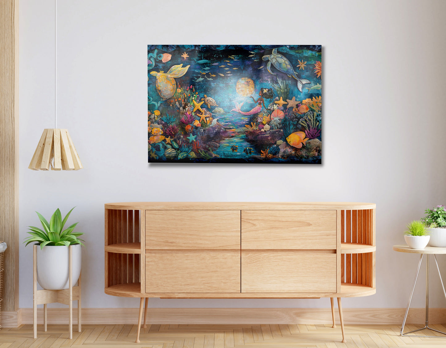 Black Mermaid Ocean Fantasy Caribbean wall art view 20