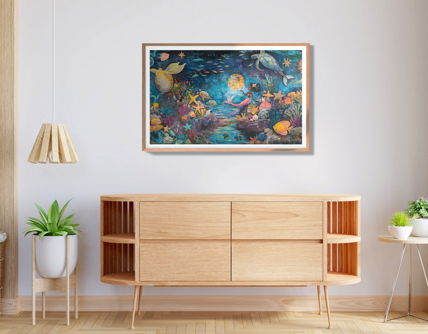 Black Mermaid Ocean Fantasy Caribbean wall art view 80