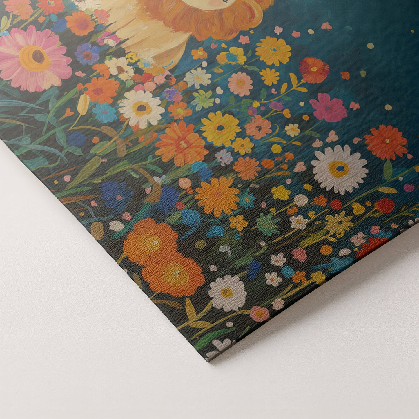 Lion Wildflower Garden African American canvas print artwork by MoomZee Artwork