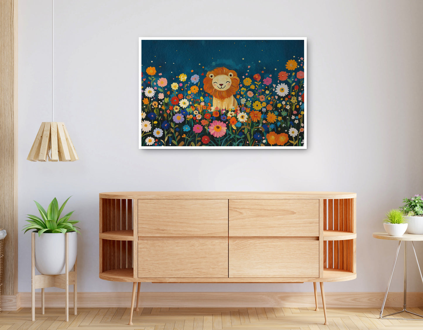 Alternate view of Lion Wildflower Garden African American canvas print