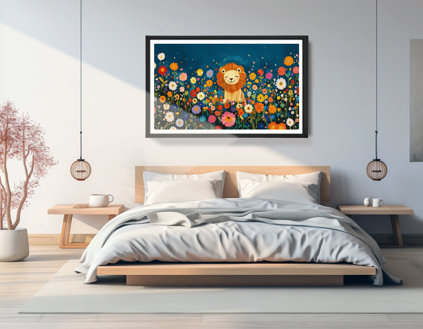 Lion Wildflower Garden African American canvas print view 69