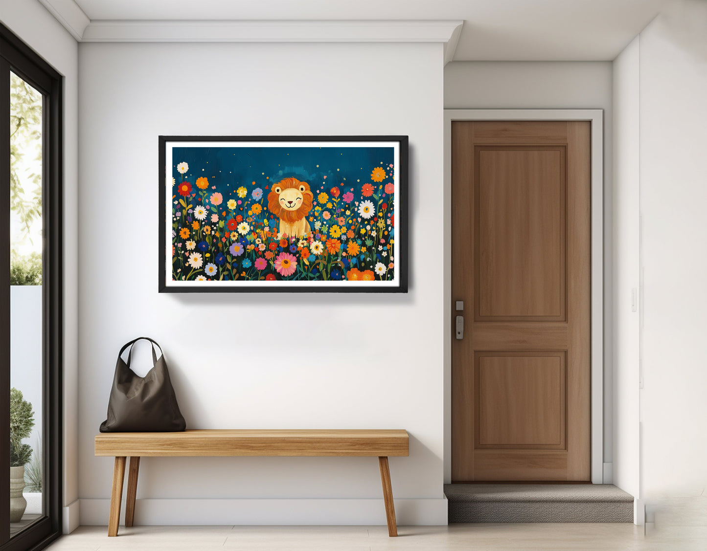Lion Wildflower Garden African American canvas print view 71