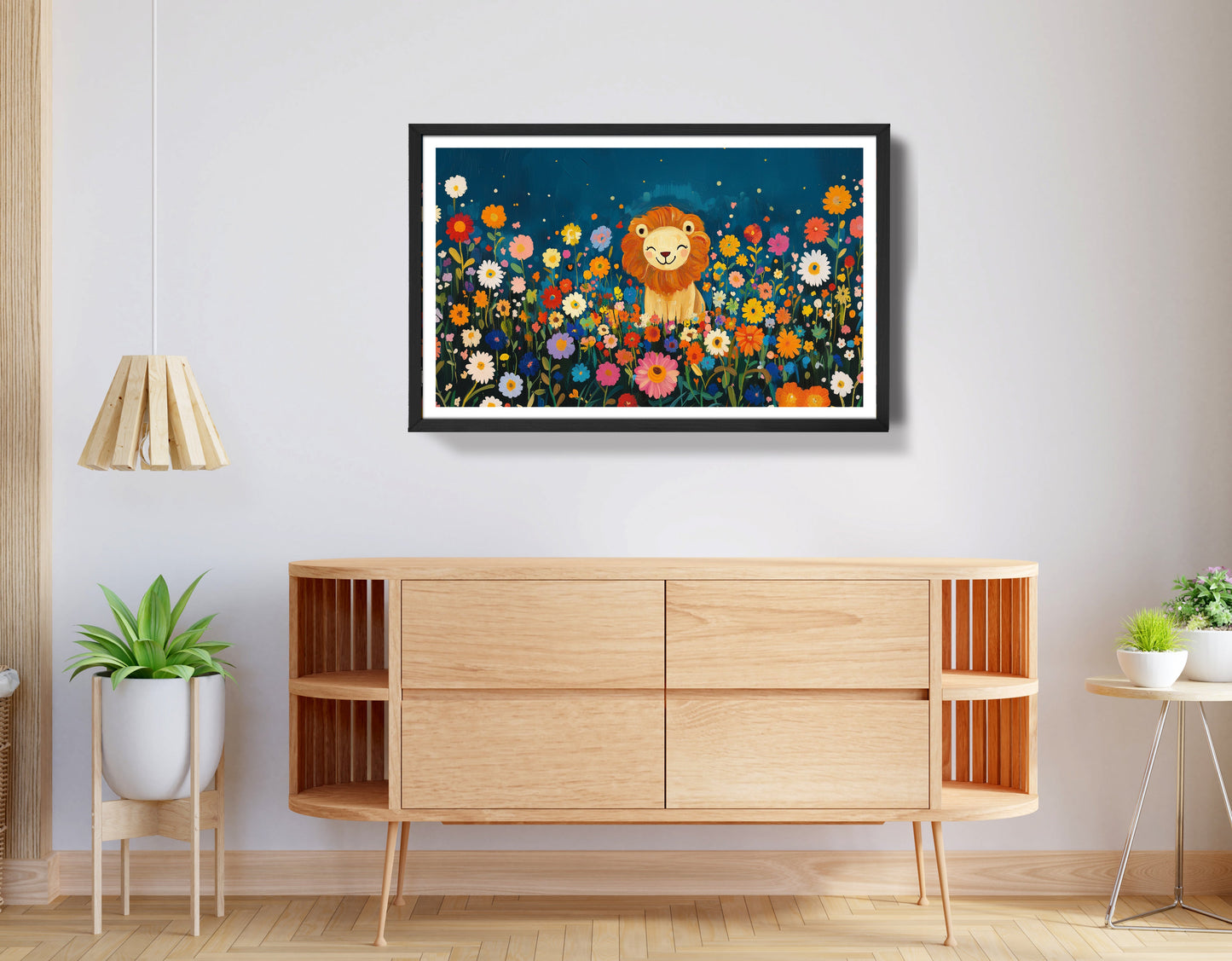 Lion Wildflower Garden African American canvas print view 68