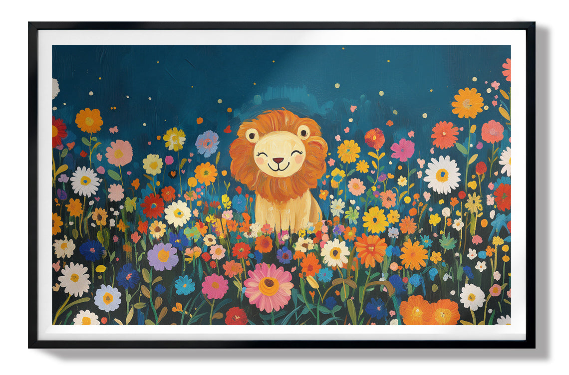 Lion Wildflower Garden African American canvas print view 67