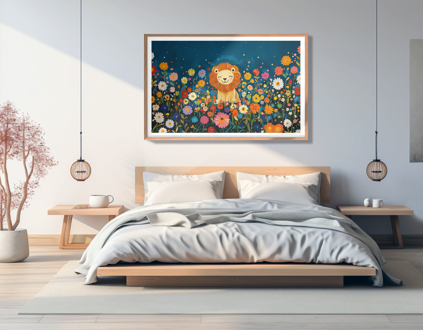 Lion Wildflower Garden African American canvas print view 81