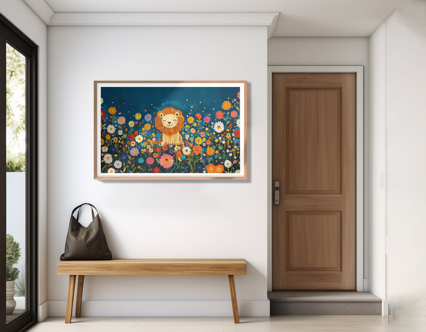 Lion Wildflower Garden African American canvas print view 83