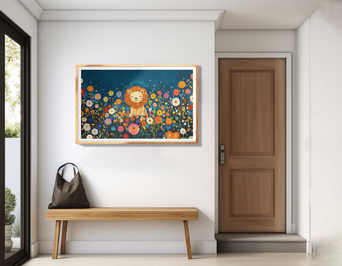Lion Wildflower Garden African American canvas print view 77
