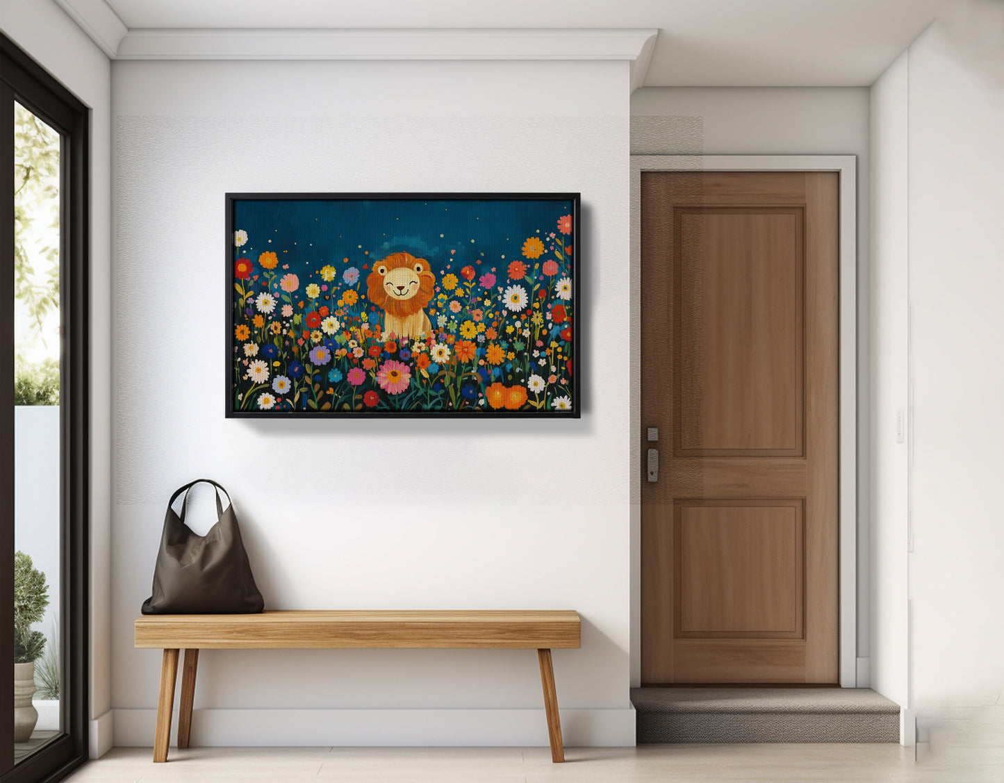 Lion Wildflower Garden African American canvas print view 29