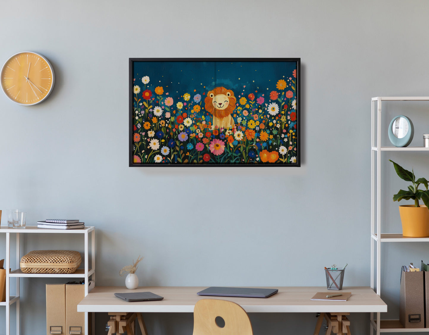 Lion Wildflower Garden African American canvas print view 30