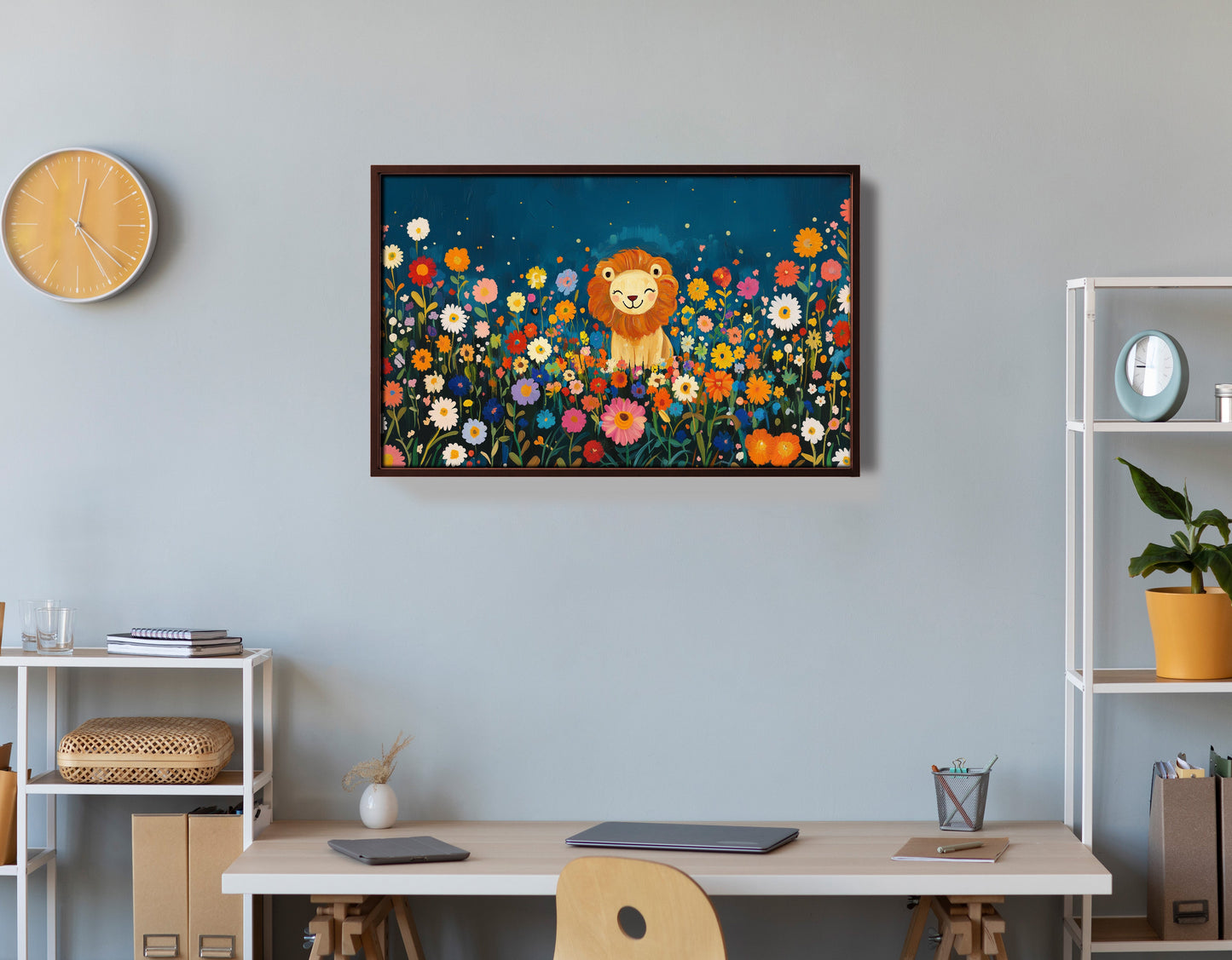 Lion Wildflower Garden African American canvas print view 36