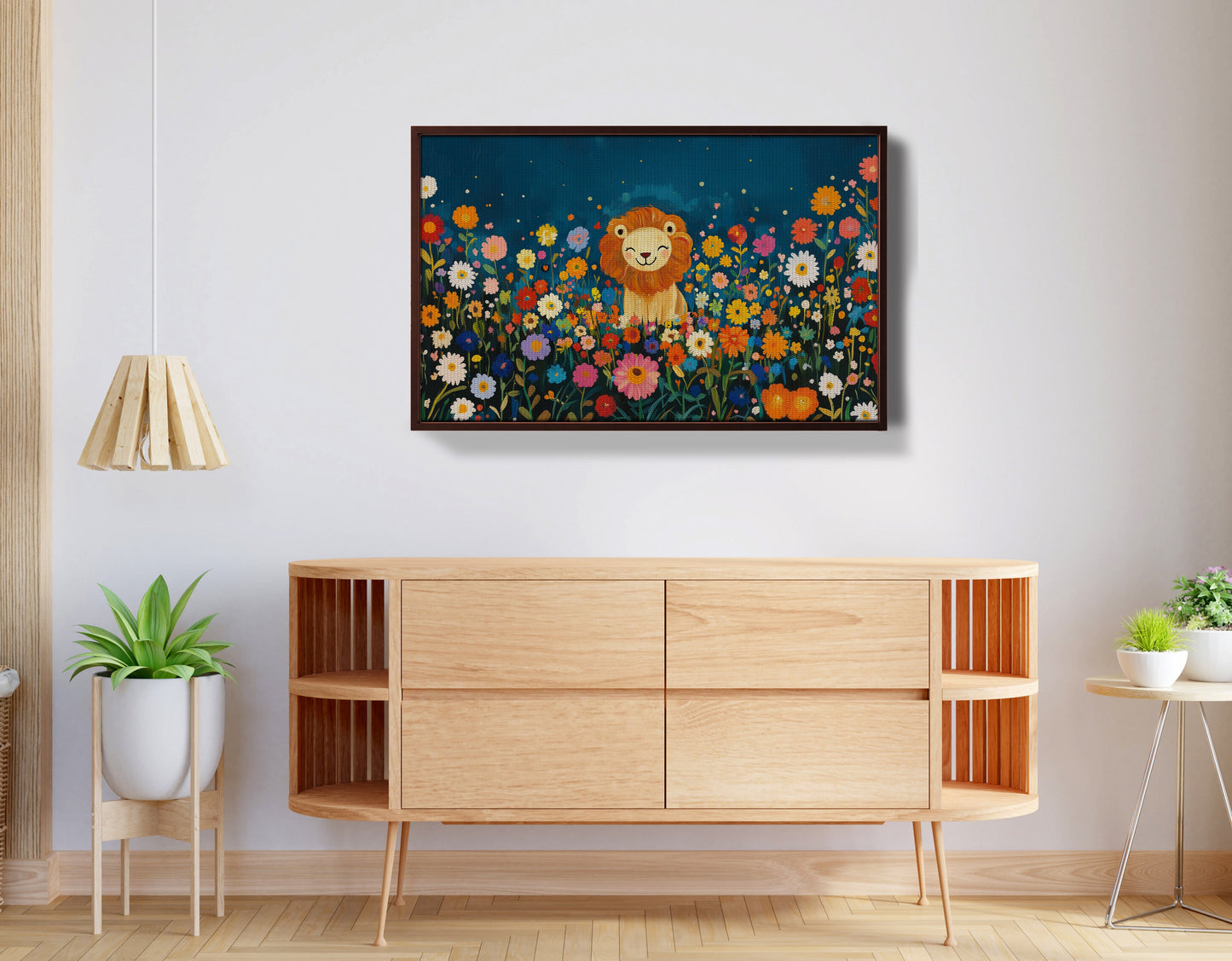 Lion Wildflower Garden African American canvas print view 32