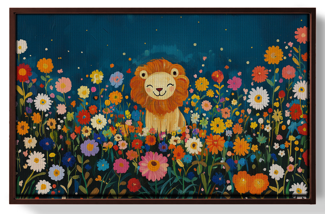 Lion Wildflower Garden African American canvas print view 31