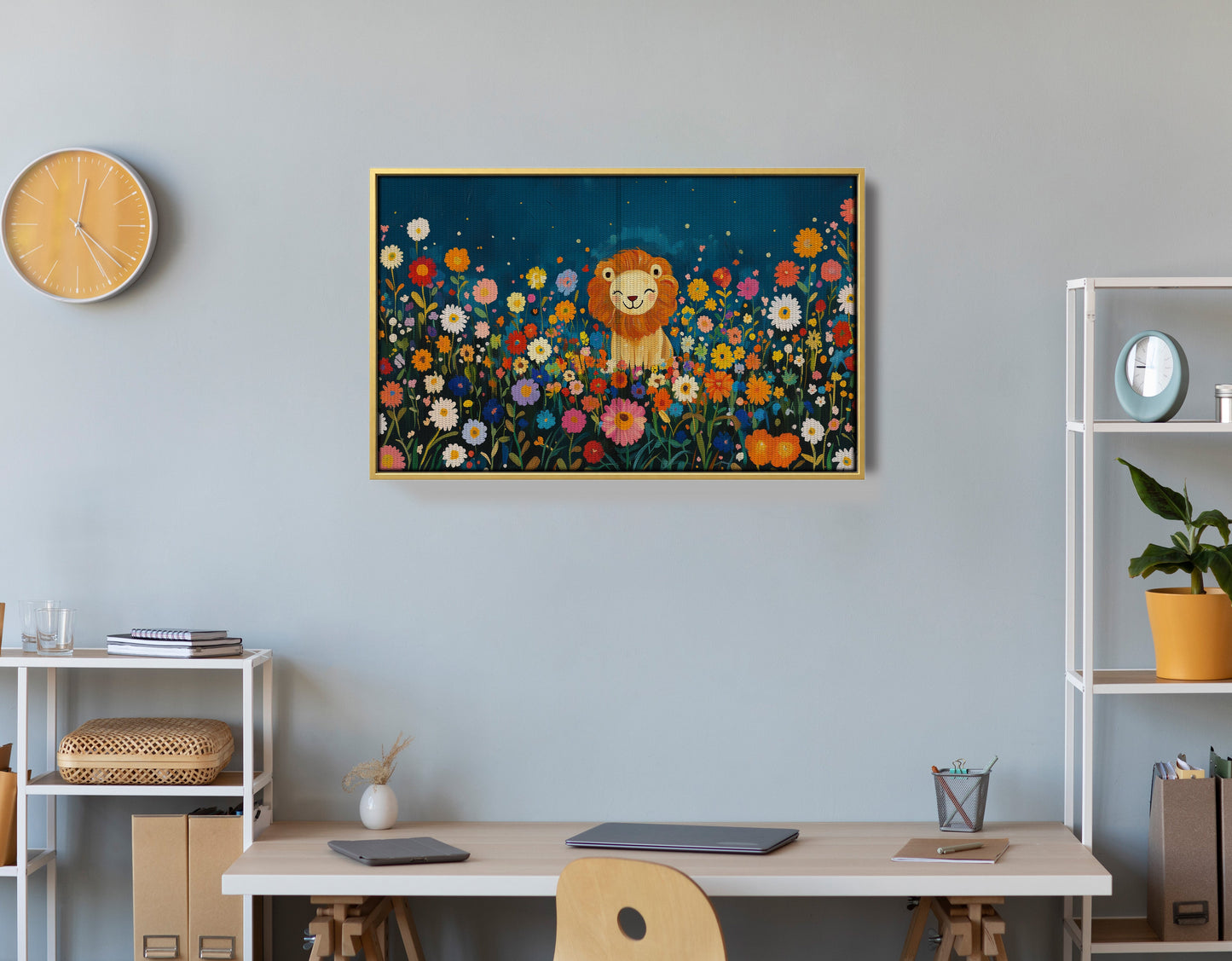 Lion Wildflower Garden African American canvas print view 42