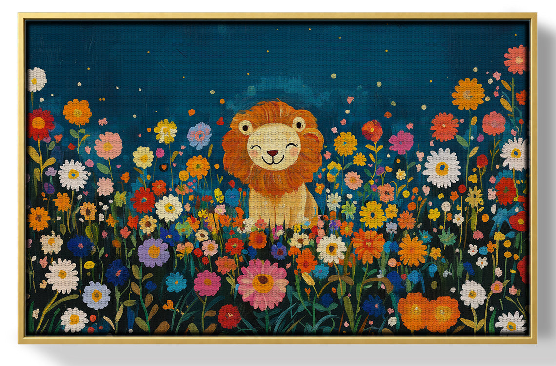 Lion Wildflower Garden African American canvas print view 37