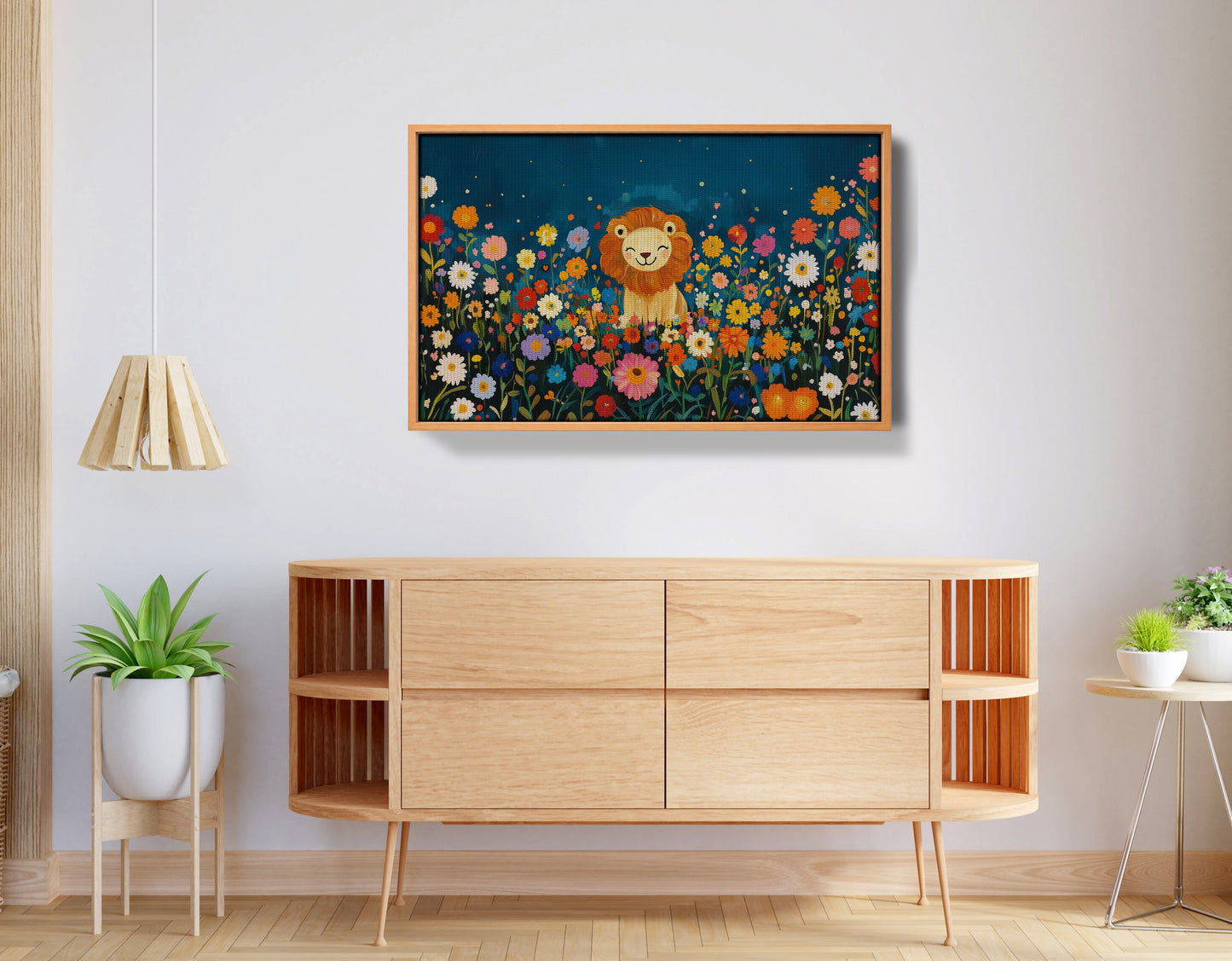 Lion Wildflower Garden African American canvas print view 44