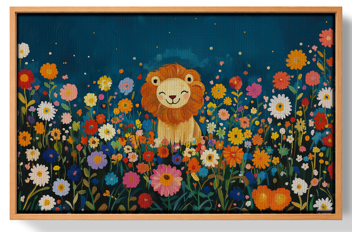 Lion Wildflower Garden African American canvas print view 43