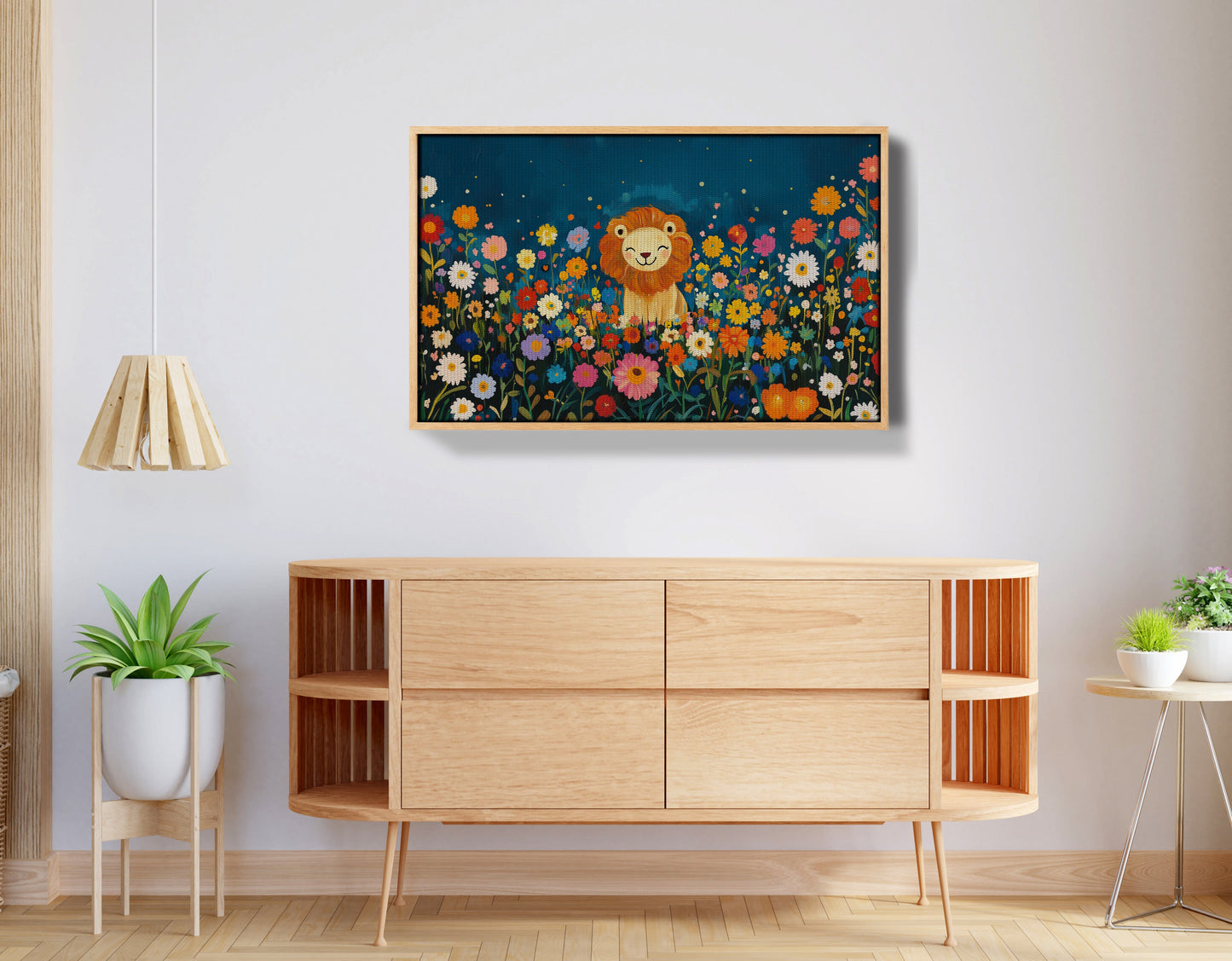 Lion Wildflower Garden African American canvas print view 50