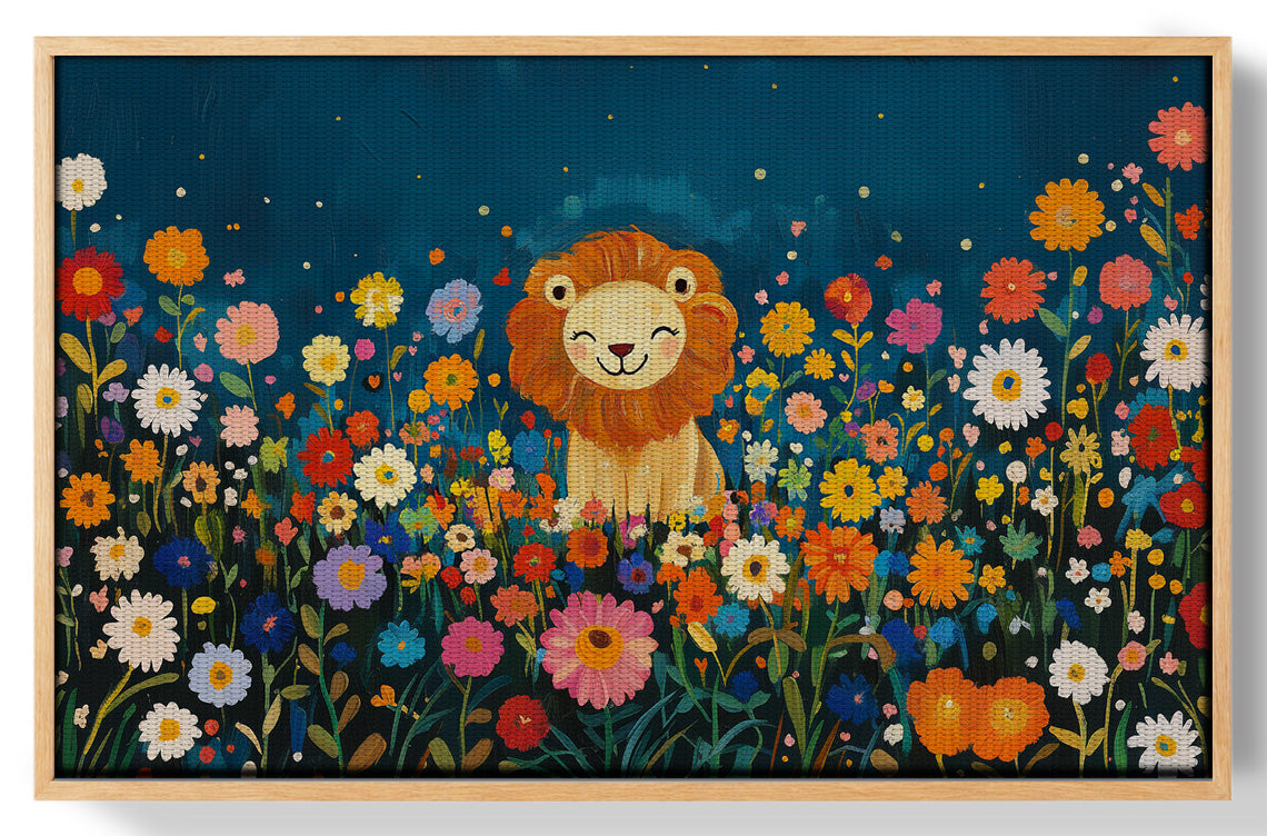 Lion Wildflower Garden African American canvas print view 49