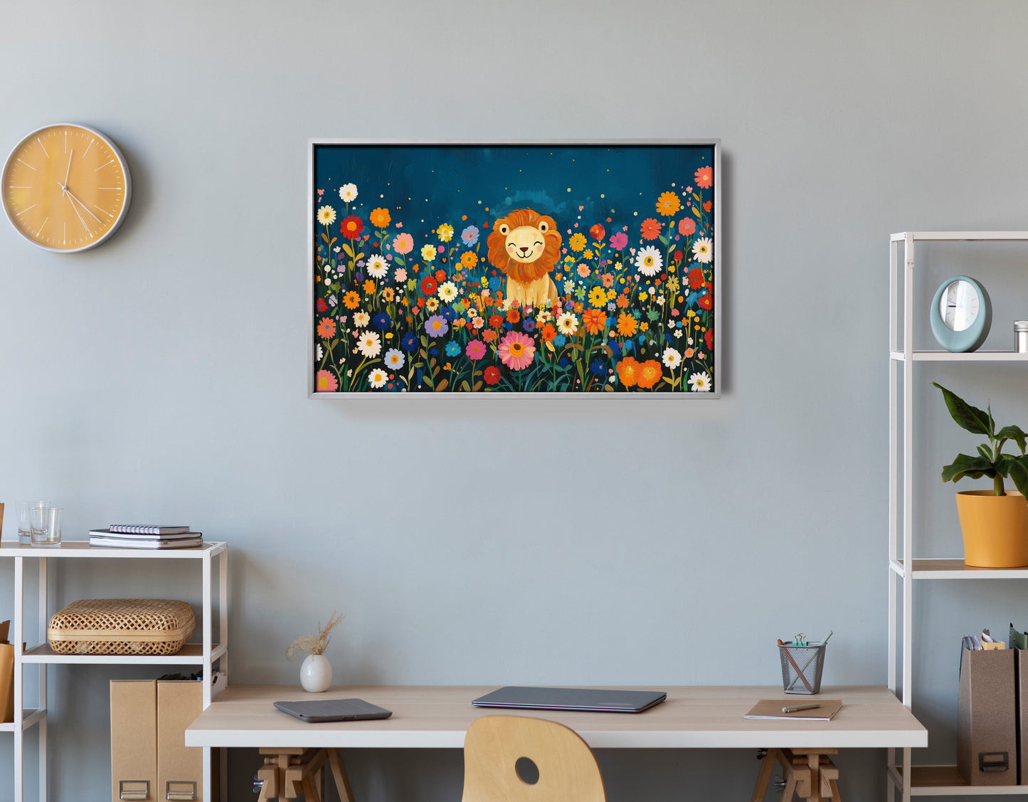 Lion Wildflower Garden African American canvas print view 60
