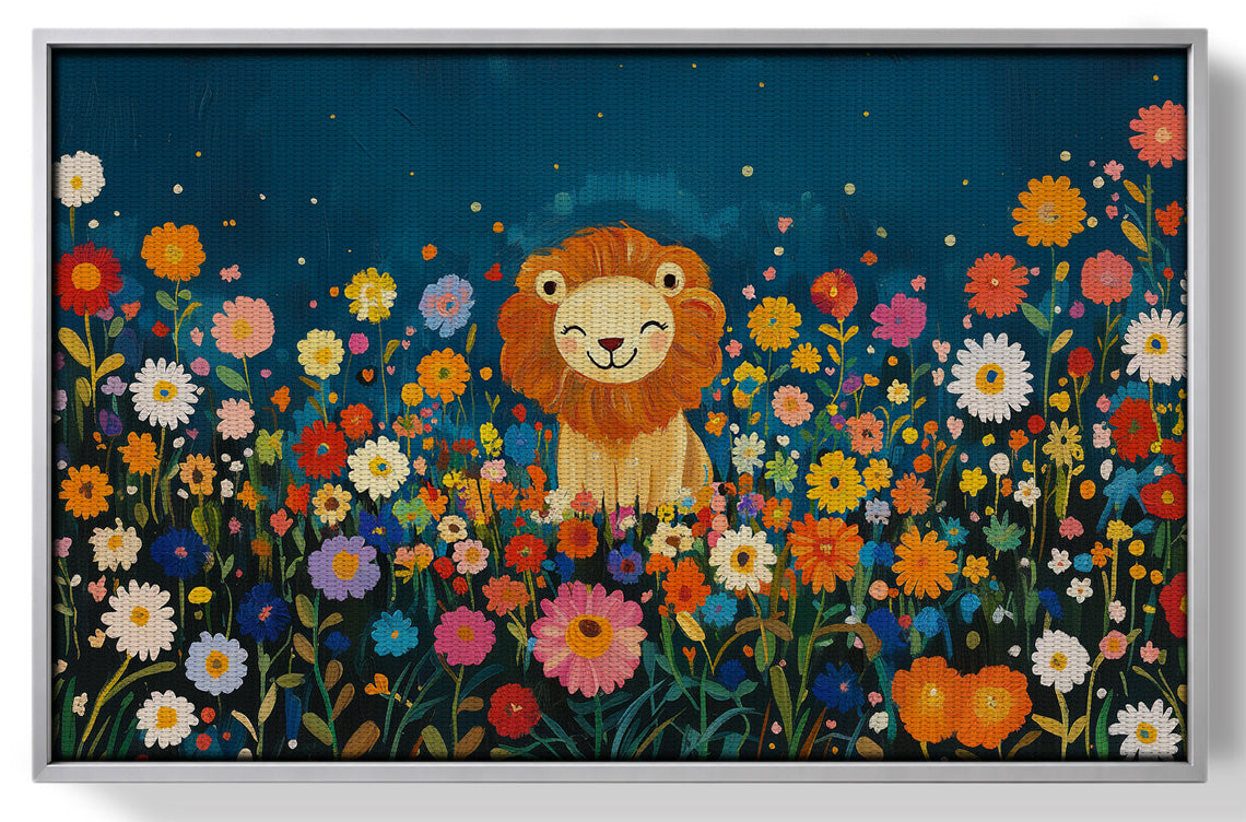 Lion Wildflower Garden African American canvas print view 55