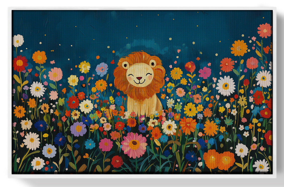 Lion Wildflower Garden African American canvas print view 61