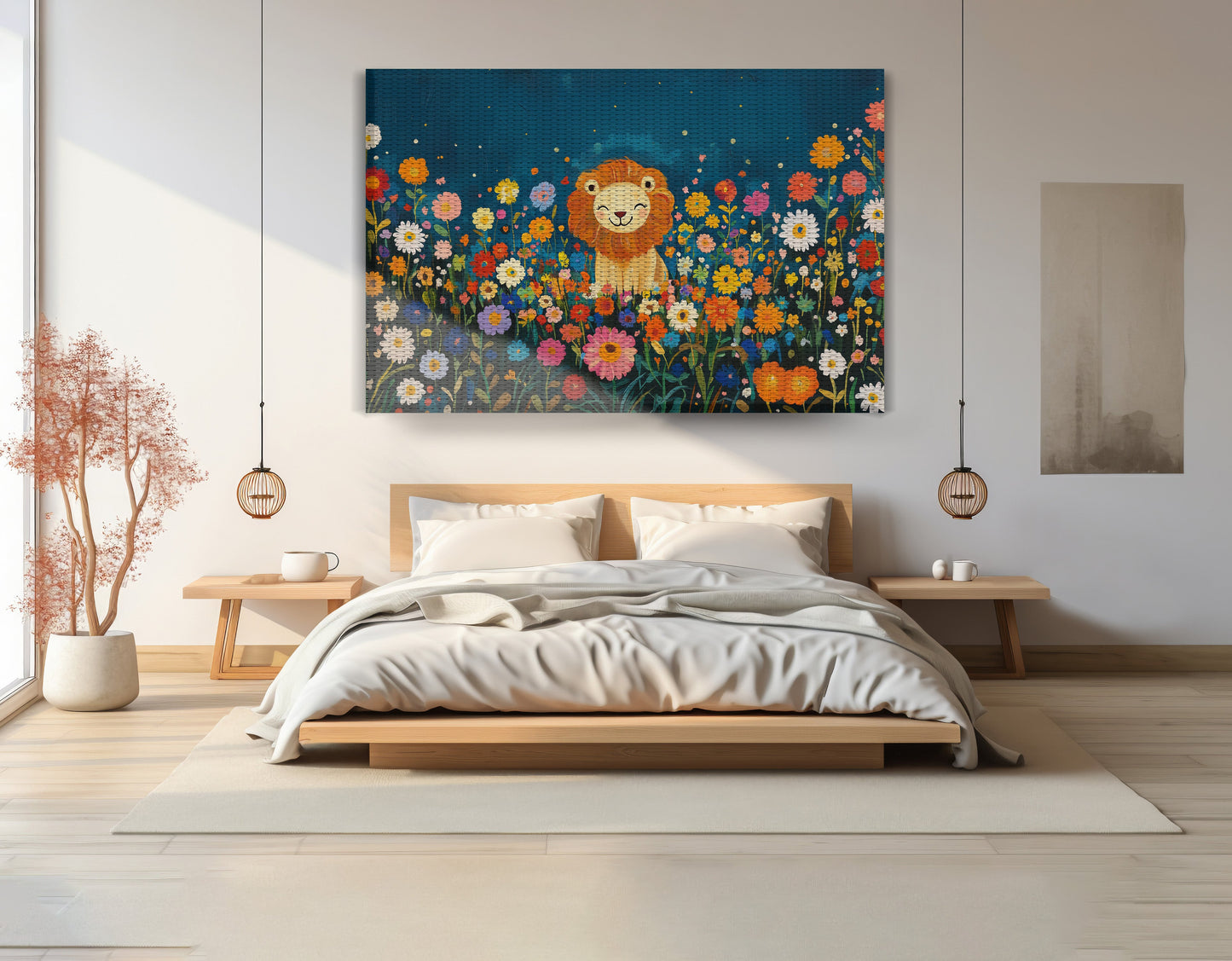 Lion Wildflower Garden African American canvas print view 15