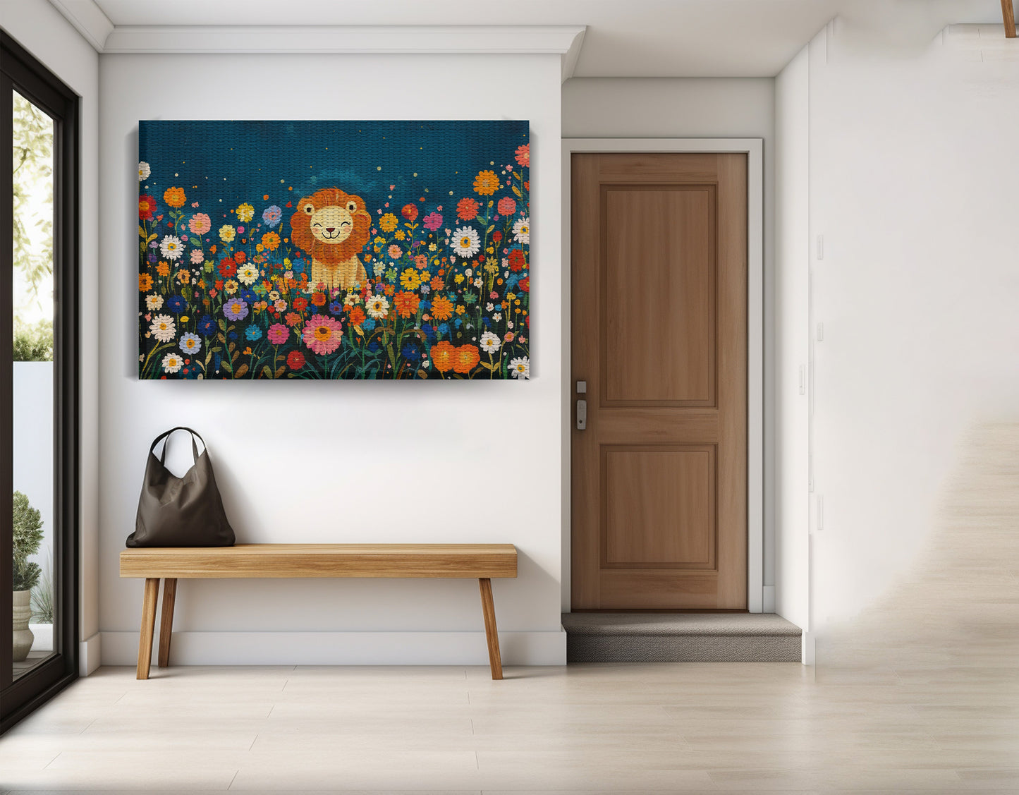 Lion Wildflower Garden African American canvas print view 17