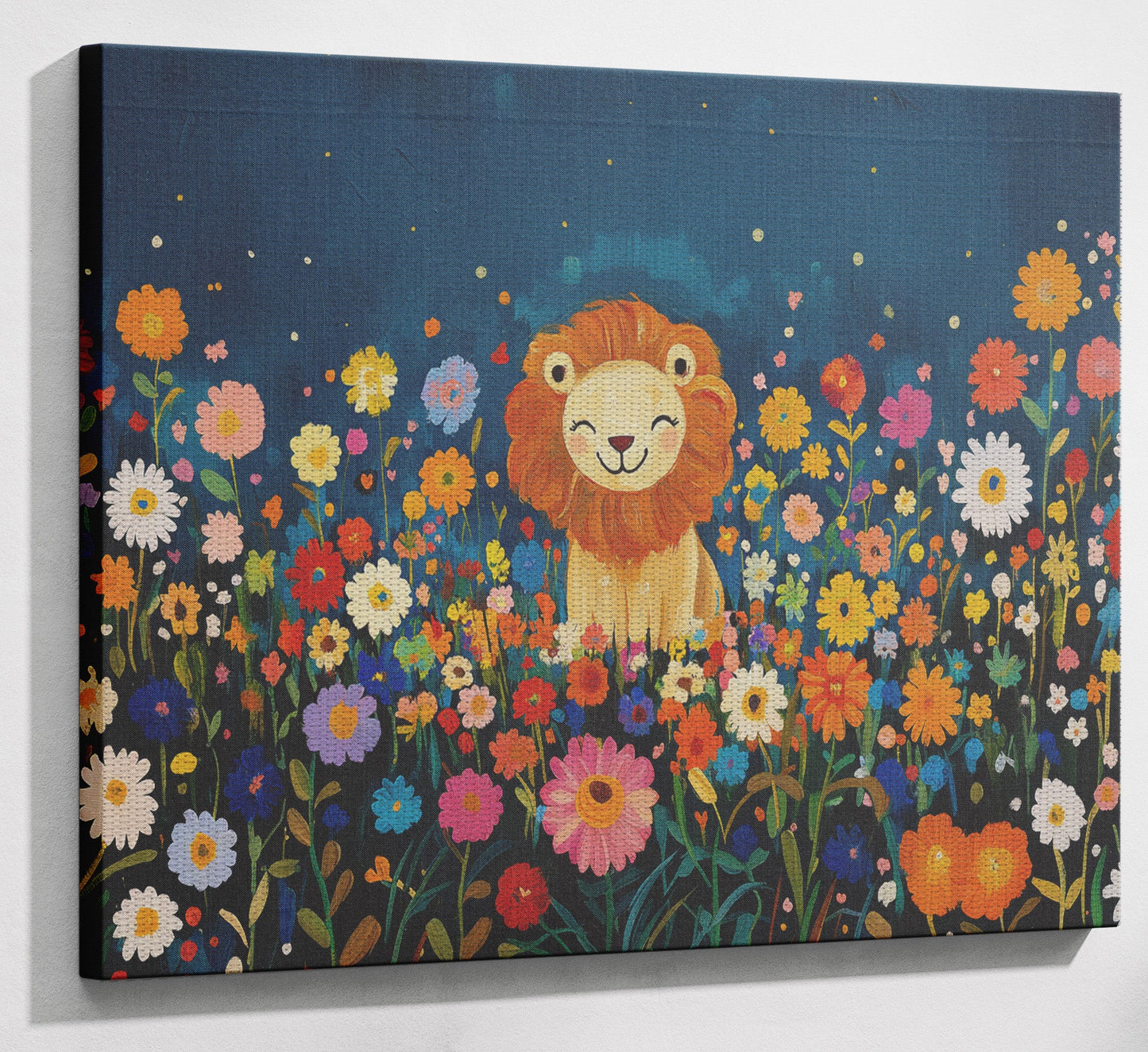 Lion Wildflower Garden African American canvas print view 13