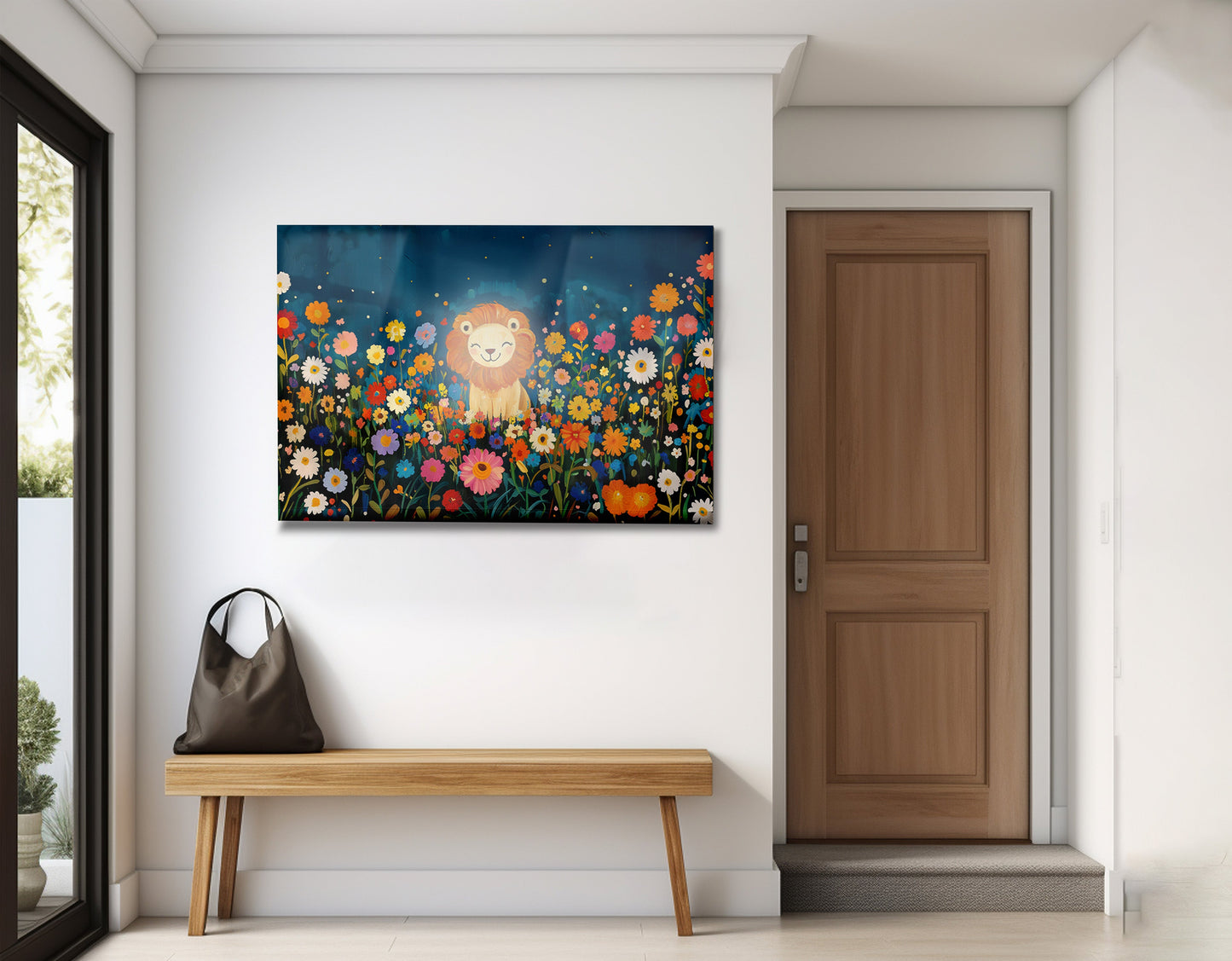 Lion Wildflower Garden African American canvas print view 23