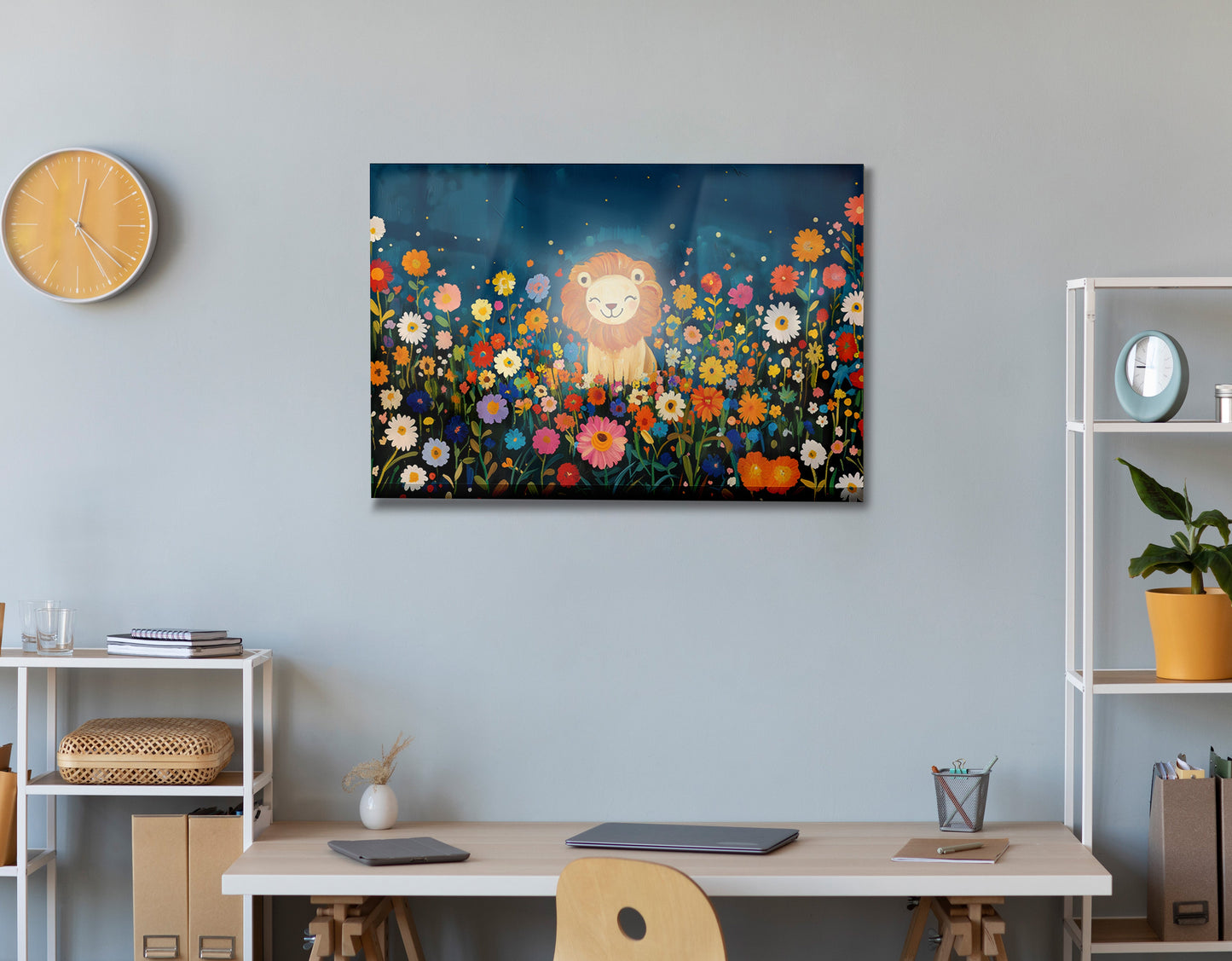 Lion Wildflower Garden African American canvas print view 24