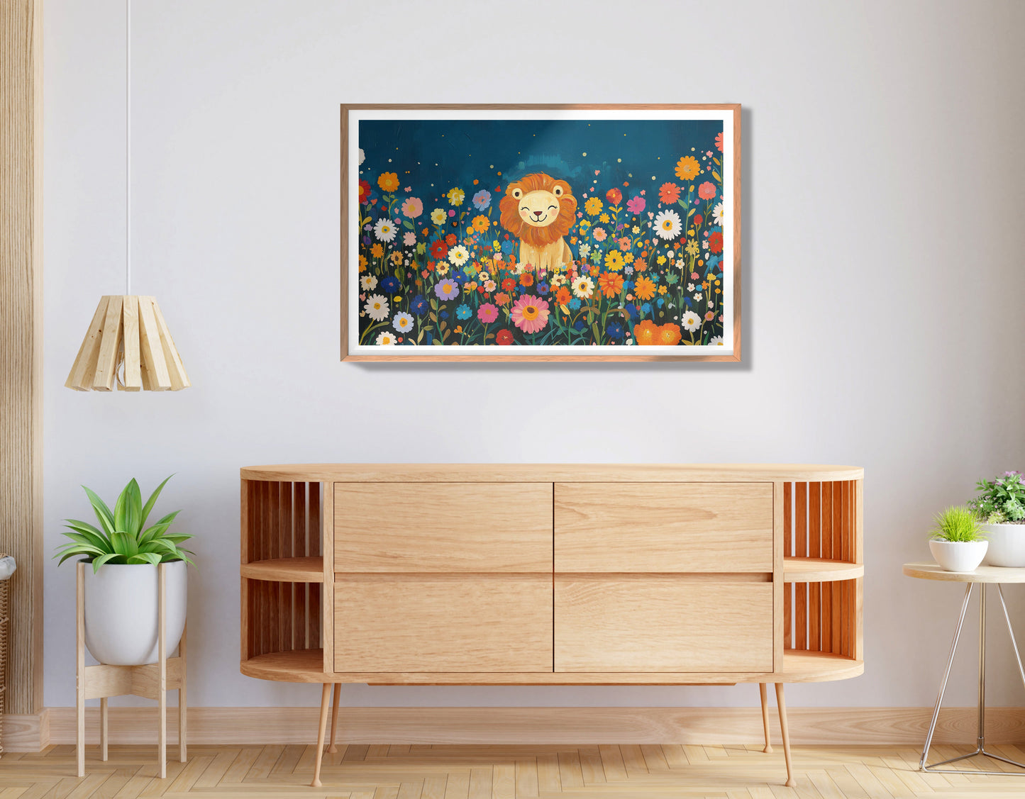 Lion Wildflower Garden African American canvas print view 80