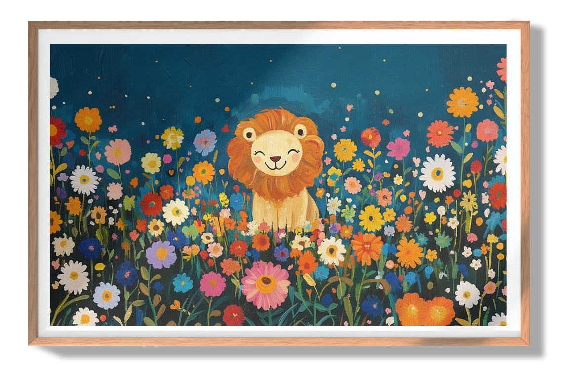 Lion Wildflower Garden African American canvas print view 79