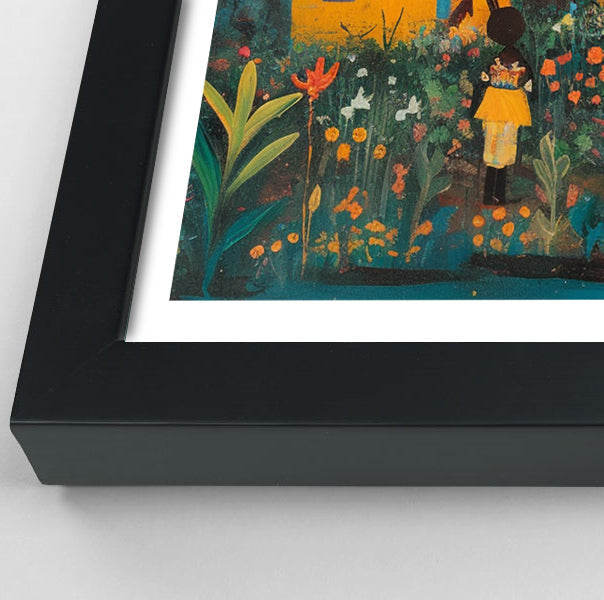 Giraffe Village Folk Black Black culture wall art view 70