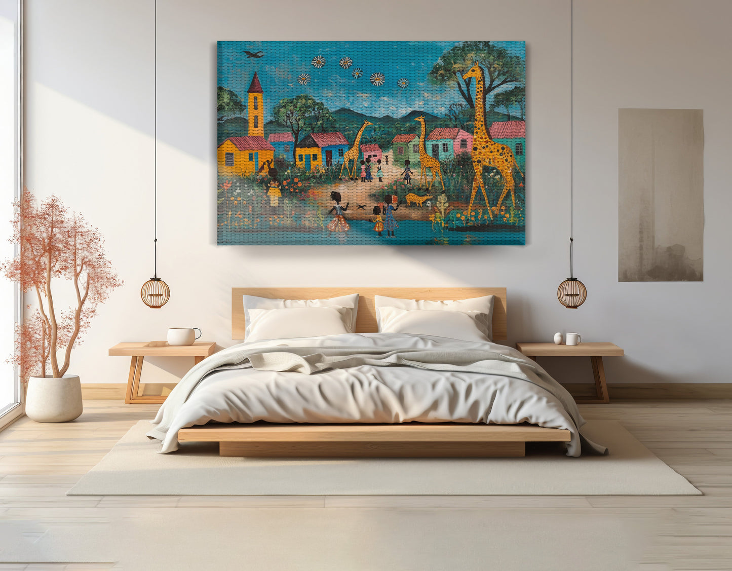 Giraffe Village Folk Black Black culture wall art view 15
