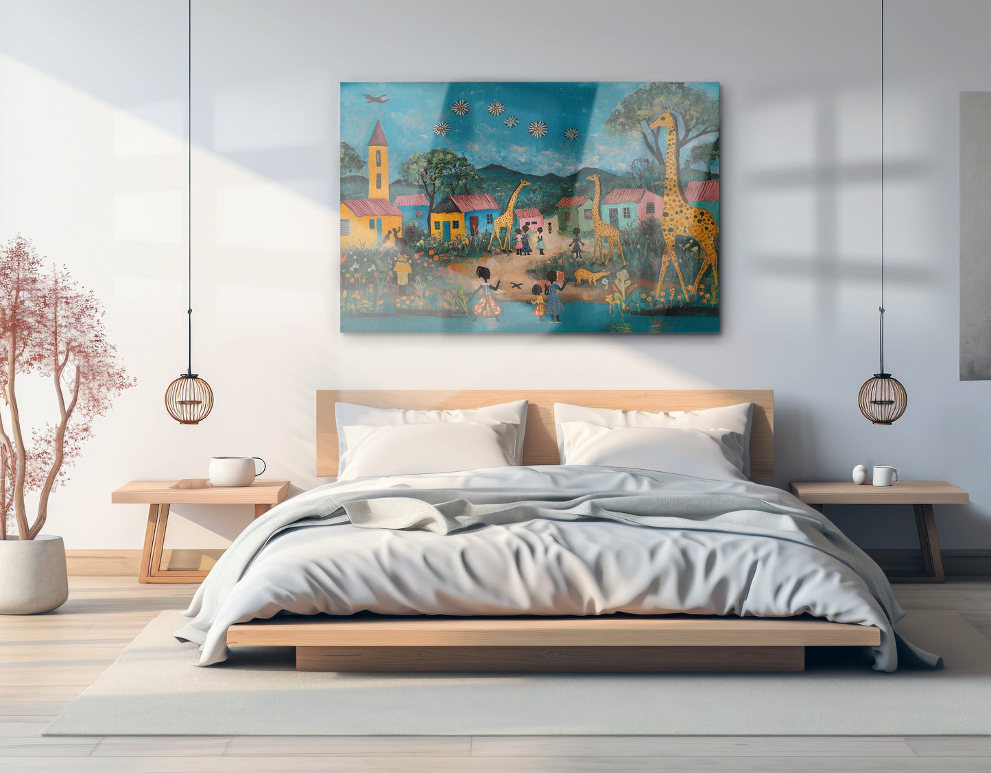 Giraffe Village Folk Black Black culture wall art view 21