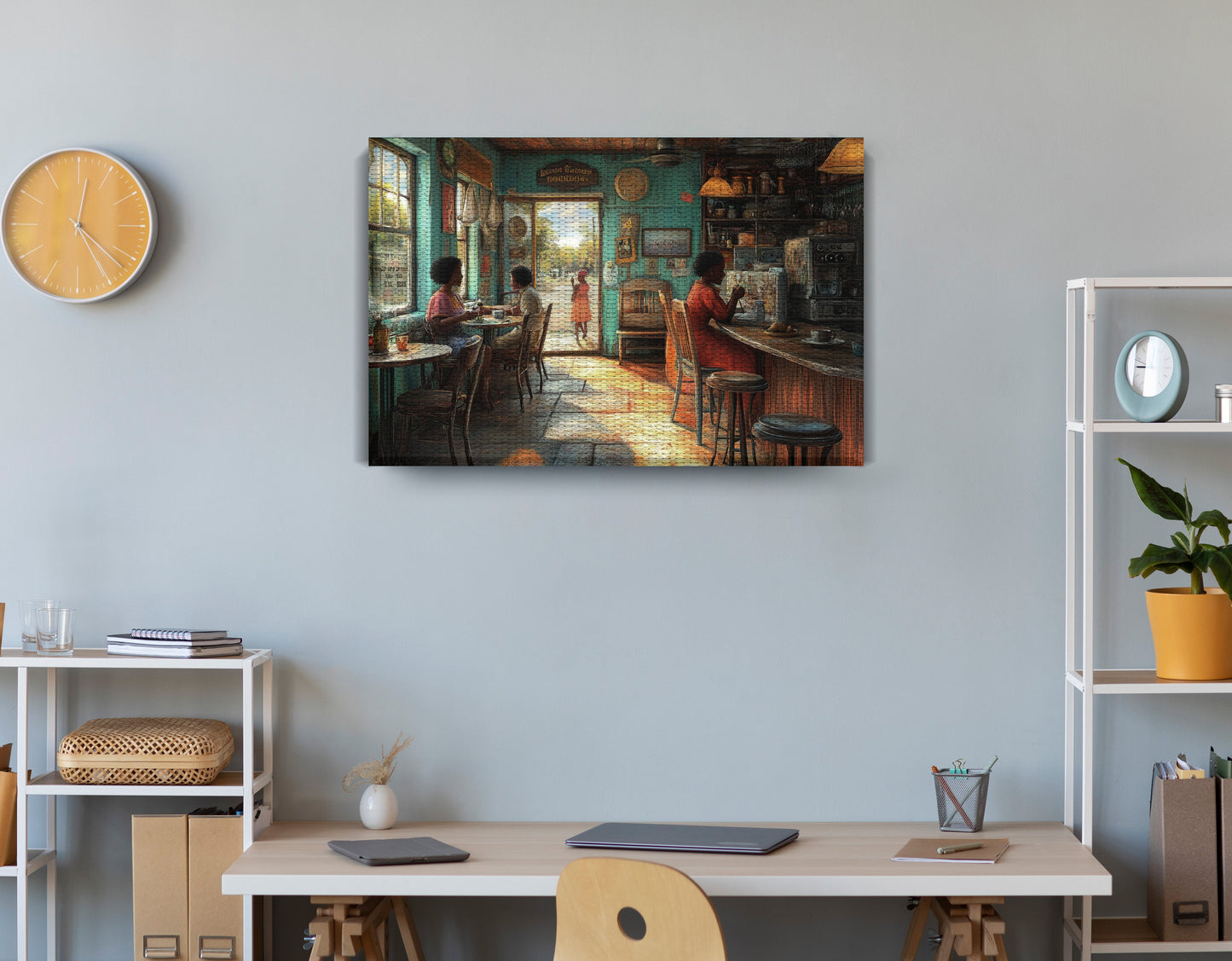 Cozy Black Kitchen Dining Room Black kitchen wall art artwork view