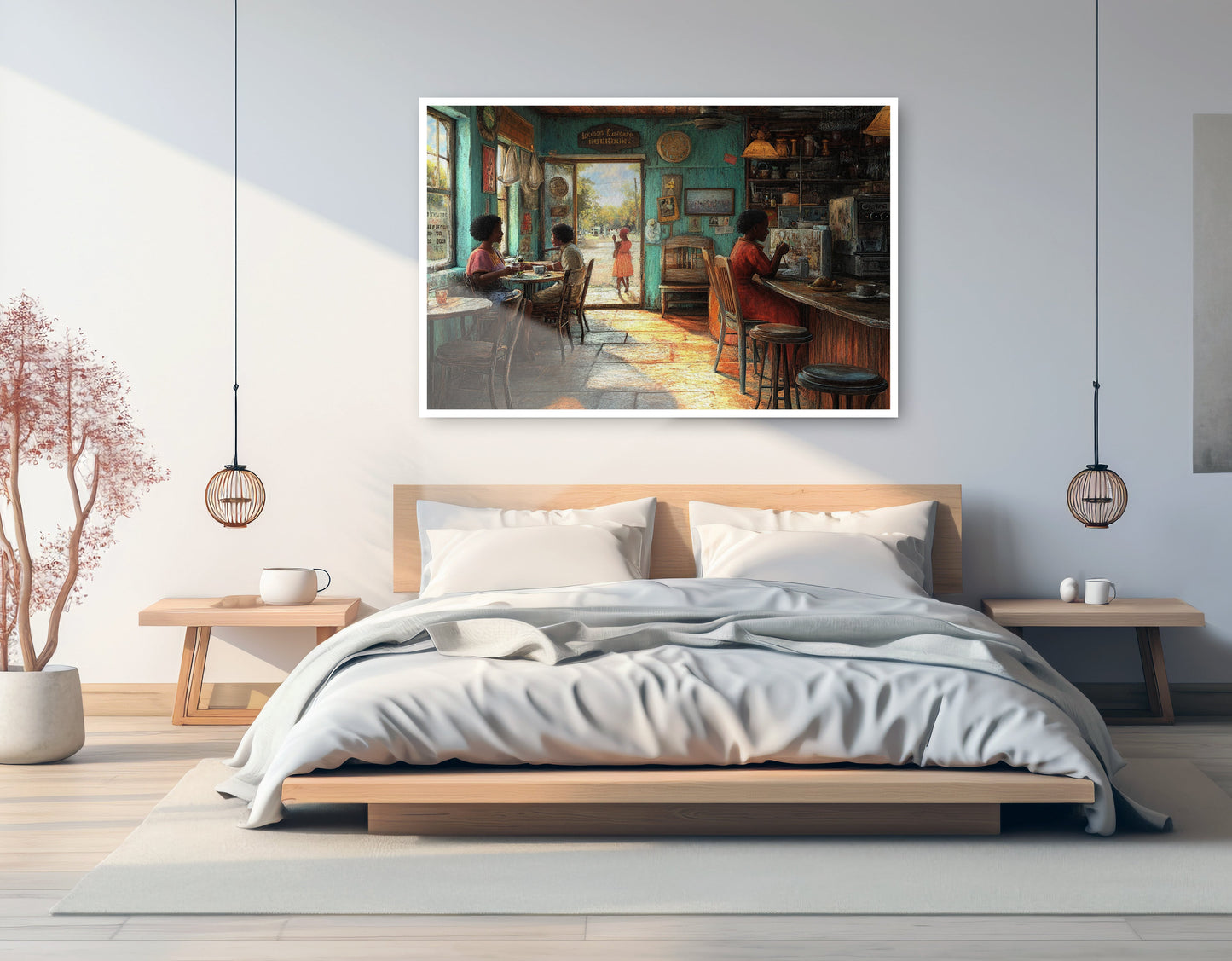 Cozy Black Kitchen Dining Room Black kitchen wall art print view