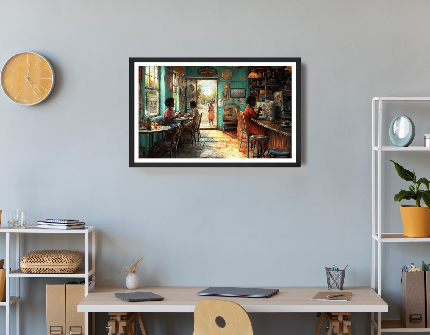 Cozy Black Kitchen Dining Room Black kitchen wall art view 72