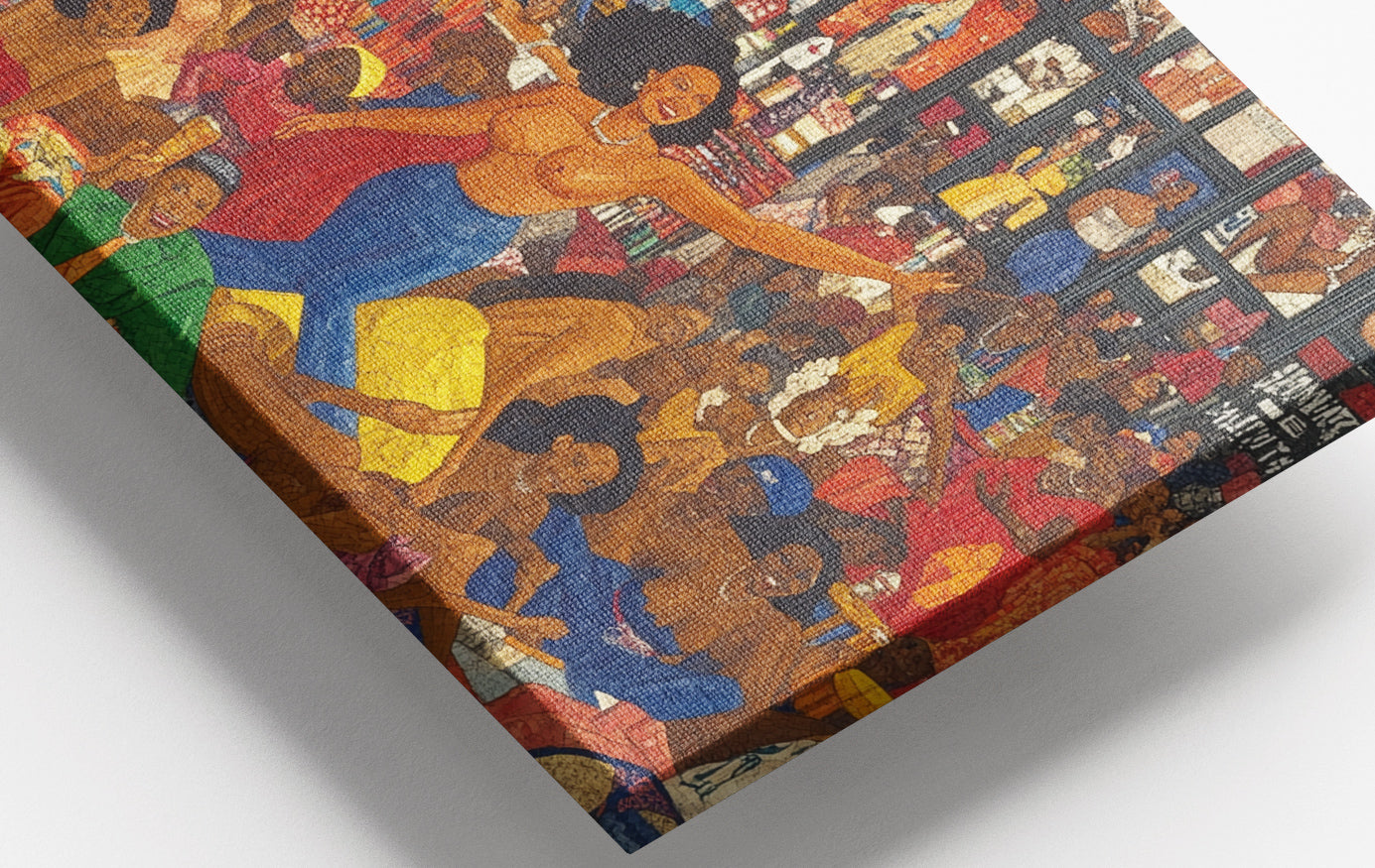 Close-up of Black Joy Dance Party Black culture wall art detail