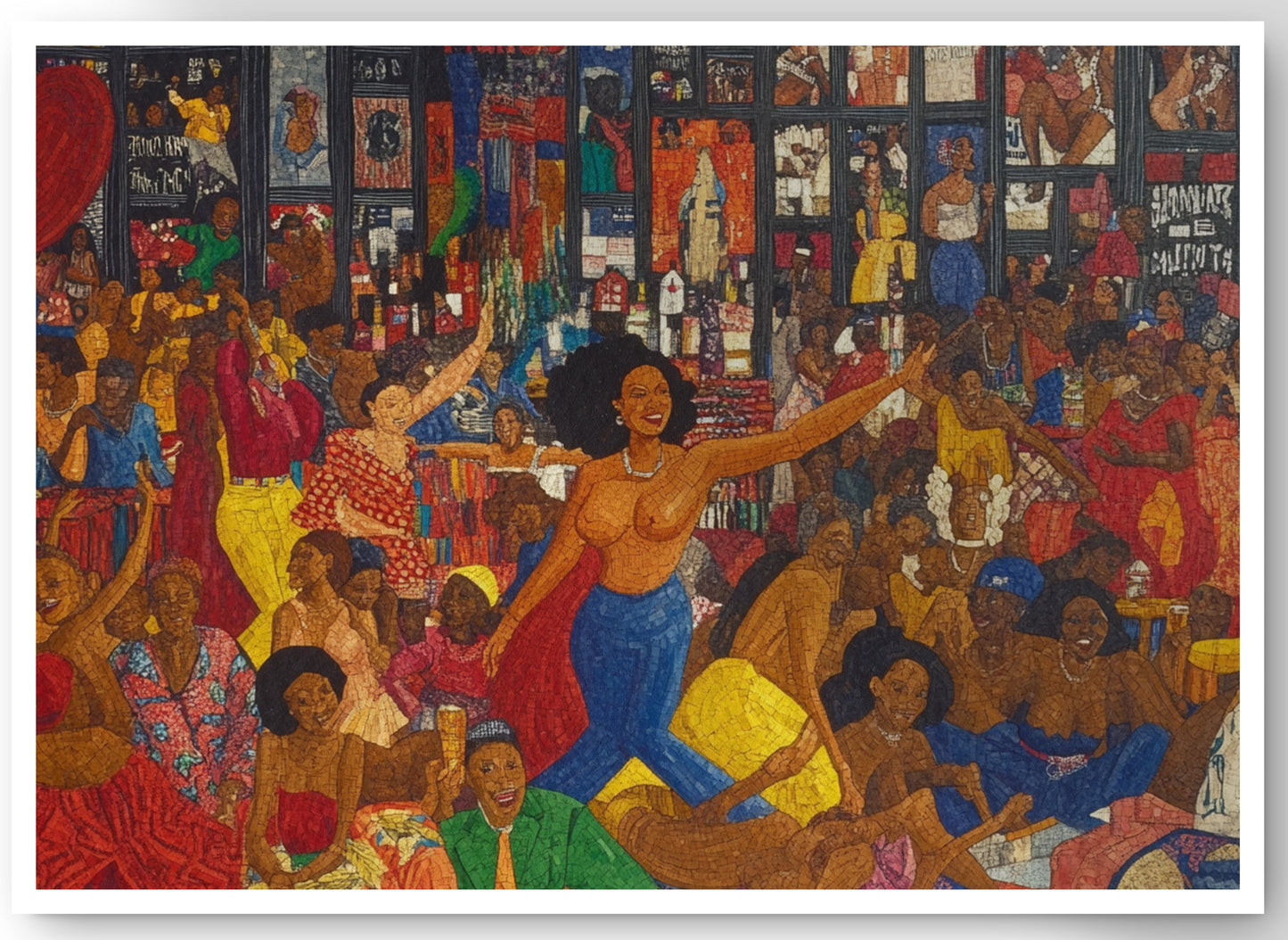 Black Joy Dance Party Black culture wall art canvas print by MoomZee Artwork
