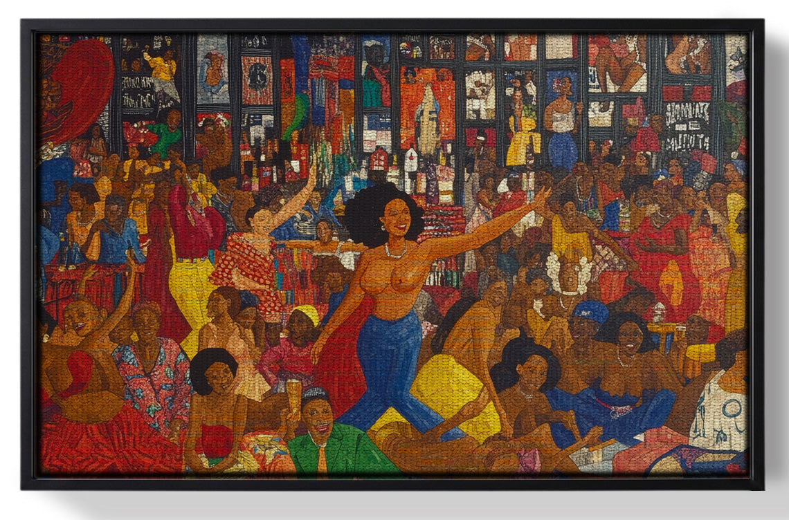 Framed Black Joy Dance Party Black culture wall art for home decor