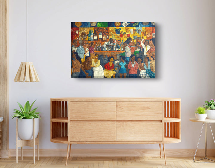 Black Community Bar Scene Wall Art