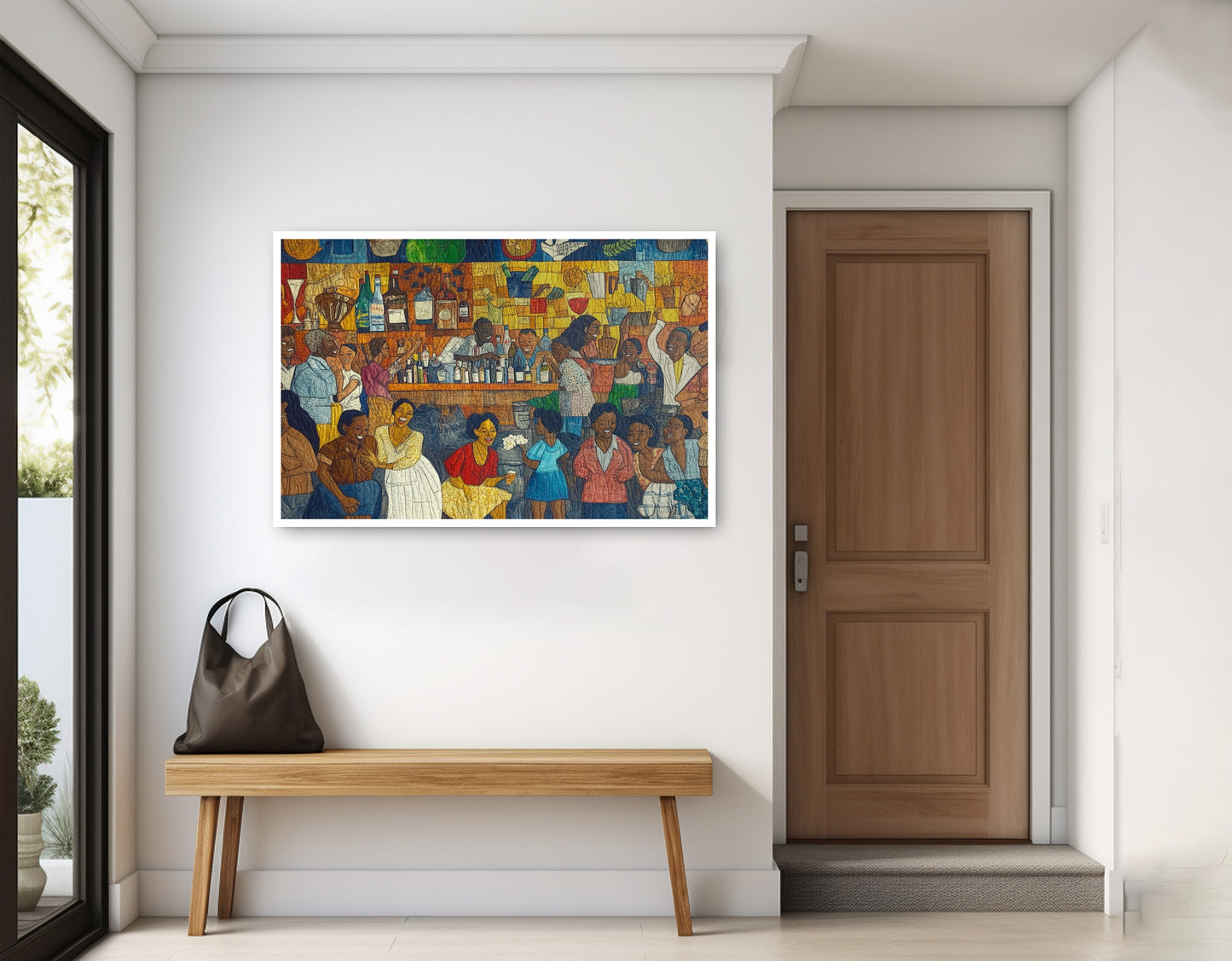 Black Community Bar Scene Black culture wall art home decor view