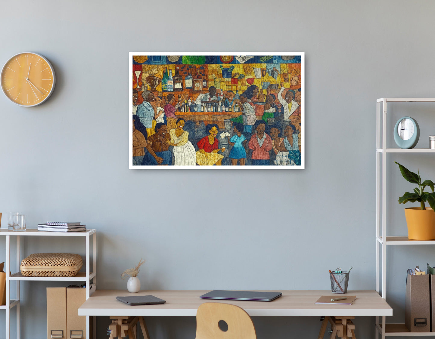 Black Community Bar Scene Black culture wall art print view