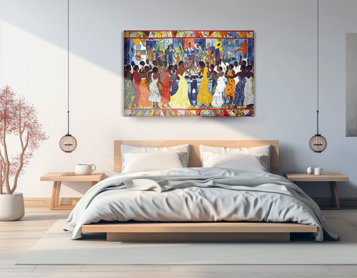 Black Celebration Dance Hall Black culture wall art displayed as bedroom wall decor